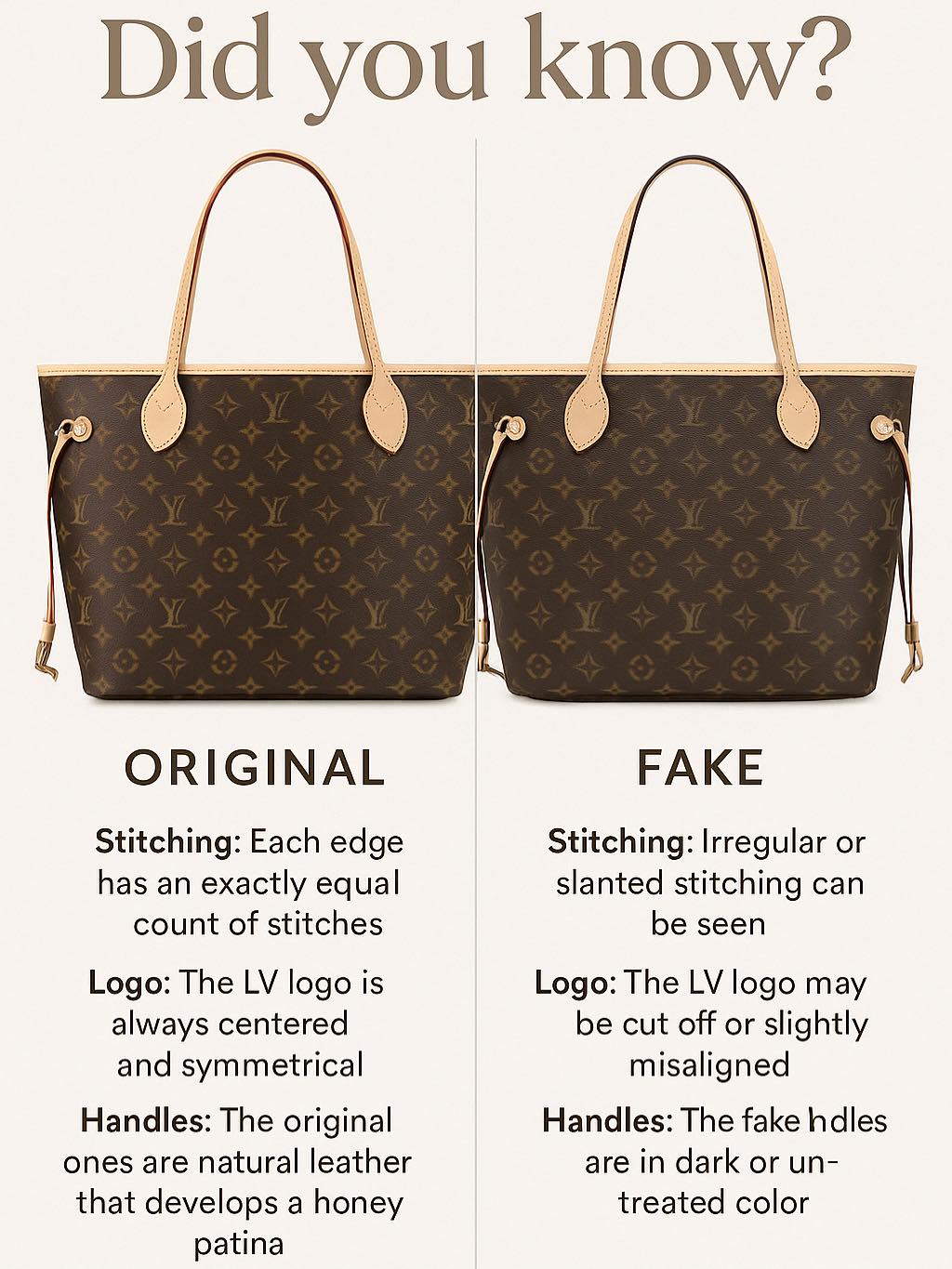 Vezi diferenta dintre o geanta originala si una fake